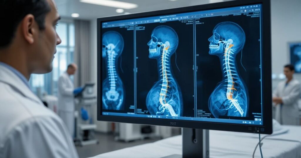 How Doctors Diagnose Neck and Back InjuriesDoctors diagnosing neck and back injuries using MRI and CT scans after motorcycle accidents.